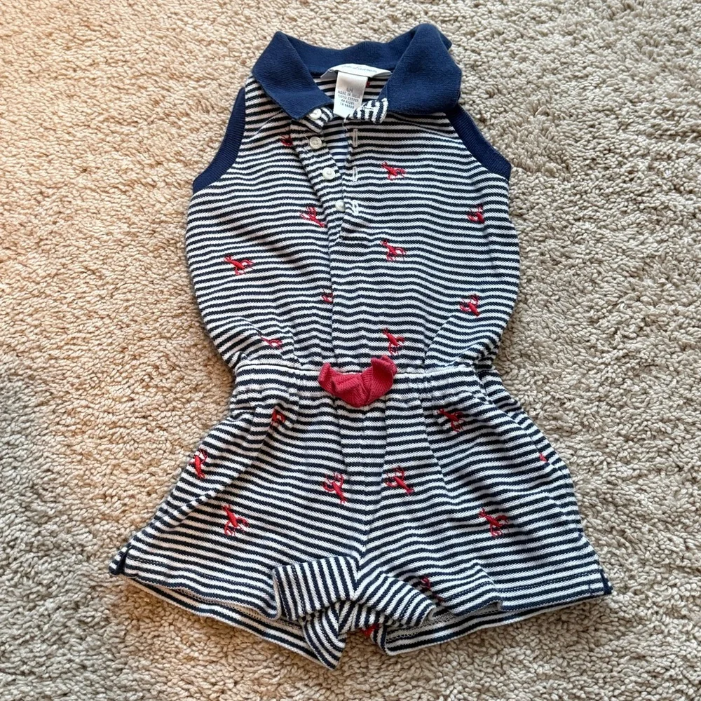 Ralph Lauren Blue and White Striped Polo